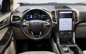 inside of the 2022 Ford Edge Titanium model